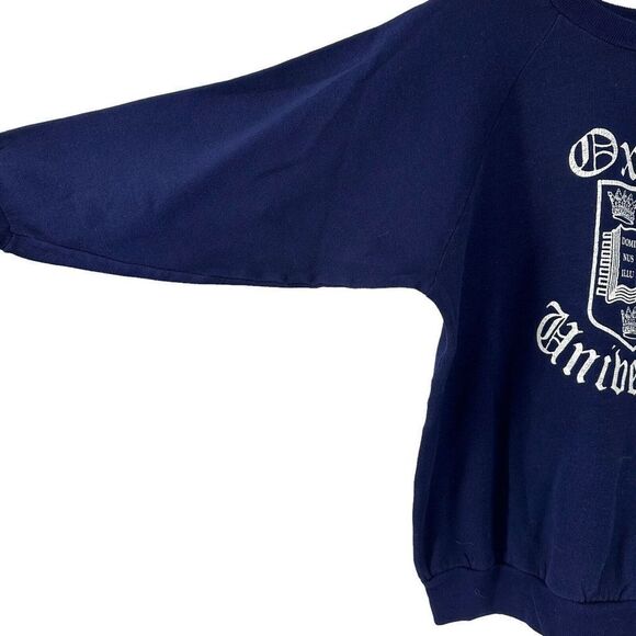Vintage Oxford University Sweatshirt Womens XL Navy Blue JSW Made In England Top - Picture 3 of 5